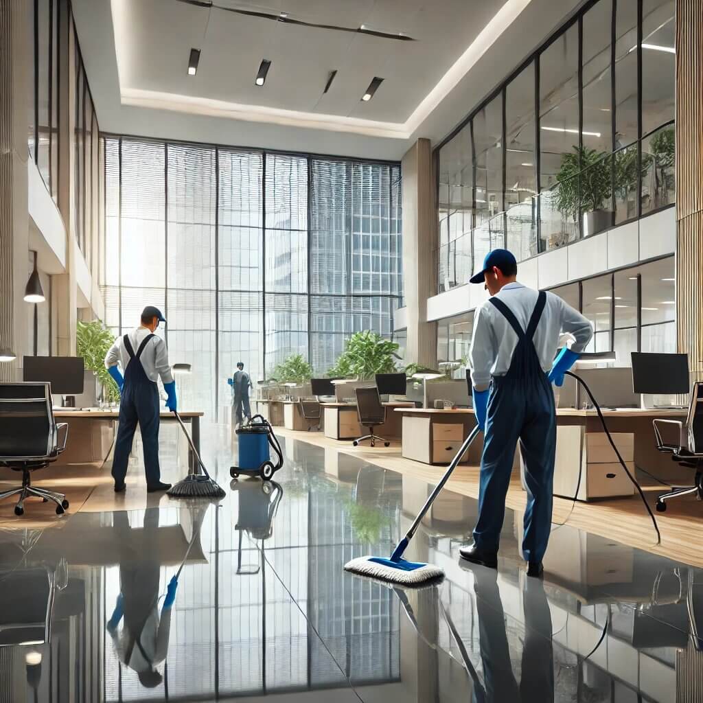 1742882580-DALL·E_2025-03-25_10_12_14_-_A_professional_cleaning_crew_in_uniforms,_using_modern_equipment_to_clean_a_spacious_corporate_office__The_office_has_large_glass_windows,_polished_fl_(1).jpg